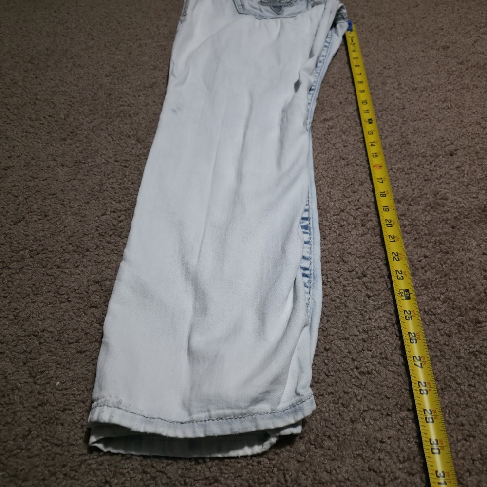 Rare Mens Rock Revival Jeans "Tomshi" White Pants Straight Stretch Size 34 x 30 - Picture 9 of 10